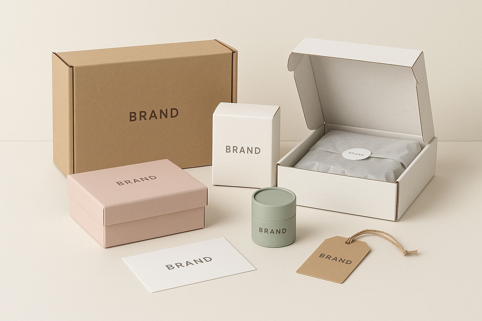 Close-up of foil-stamped kraft box